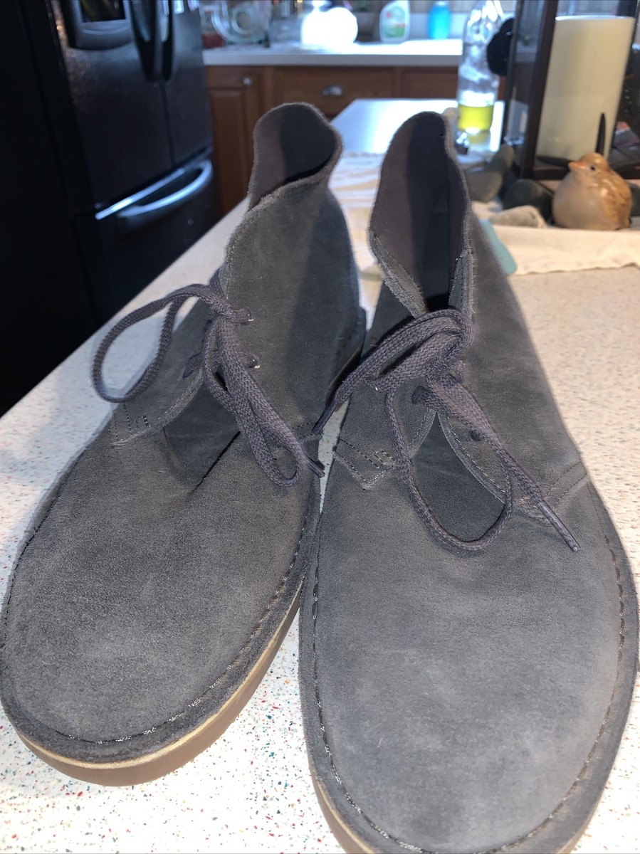 Clarks Mens Blue/gray Suede Leather Casual Boots US 11 M Style
