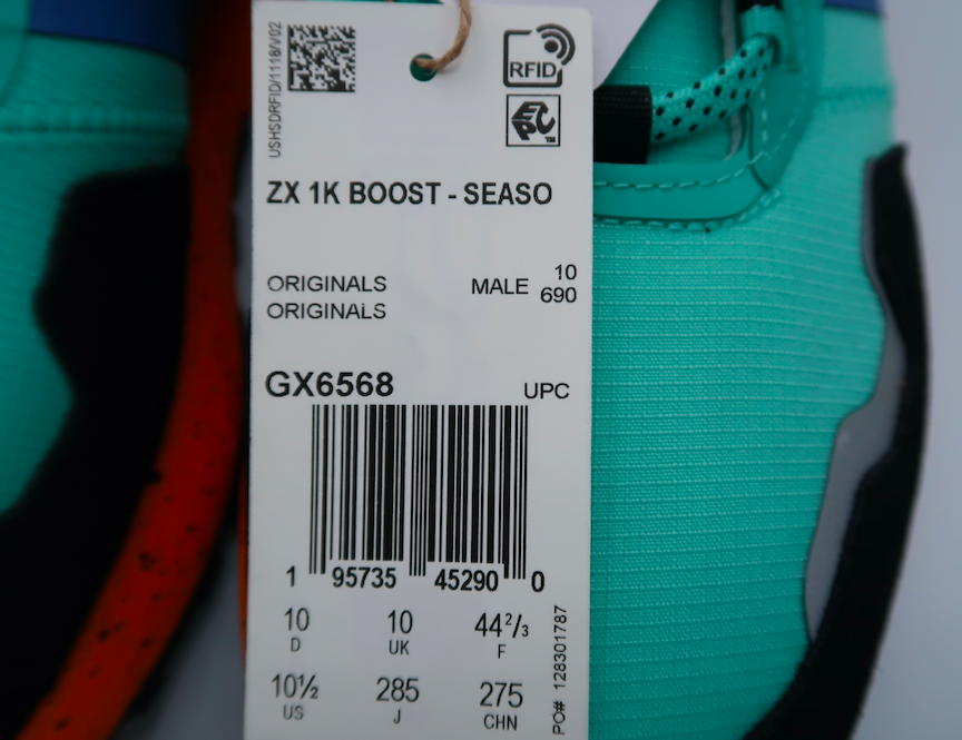 Adidas ZX 1K Boost Men's Athletic Shoes GX6568 Mint Blue Size 10.5