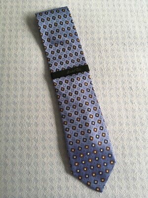 Marshall Field's Blue with Brown 100% Silk Tie Wide Width ClassLength NWT VTG