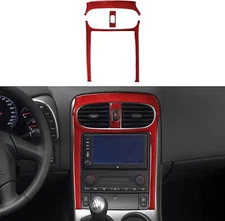 Red Real Carbon Fiber Console Air Outlet Frame Decal Trim Fits 05-13 Corvette C6