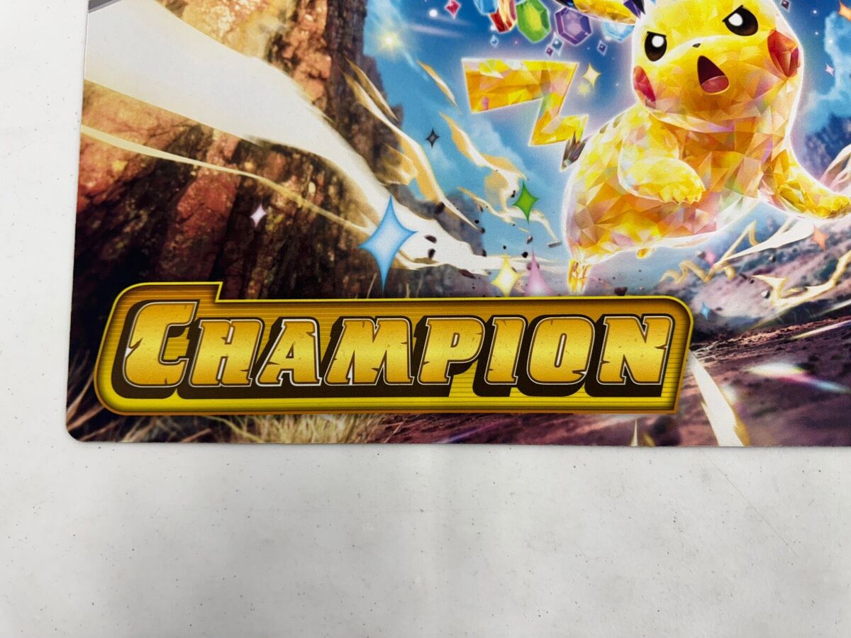 Tera Pikachu CHAMPION Playmat Official Pokemon Play! TCG | eBay Tera Pikachu CHAMPION Playmat Official Pokemon Play! TCG | eBay