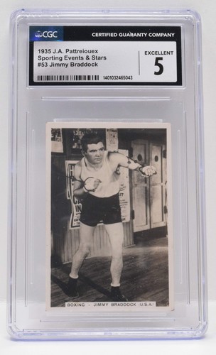 Jimmy Braddock Boxing Card JA Pattreiouex Sporting Events Stars 53 CGC 5 - Foto 1 di 2