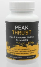 Peak Thrust Male Enhancement for Growth, Libido, Virility, Vitality; 30 Gummies