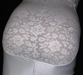 38 D NOS VTG Satin Lace Bra Girdle Full Slip Spandex One Piece Body Shaper