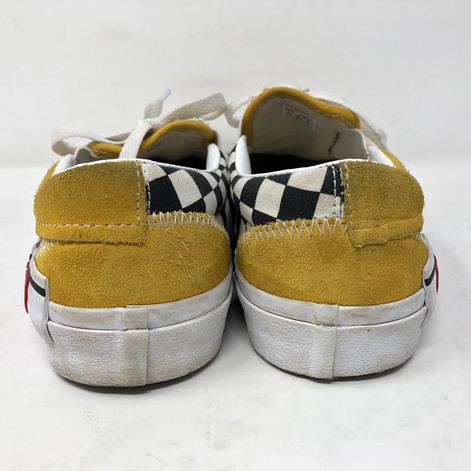 Vans Custom Patchwork Checkboard Vans Sz 7 M 8.5 W US Yellow Canvas Skate Wall - Image 3 of 4