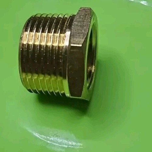 Solid Brass Hex Bushing Reducer 3/4 NPT Male X 1/2 NPT Female Bushing Adapter
