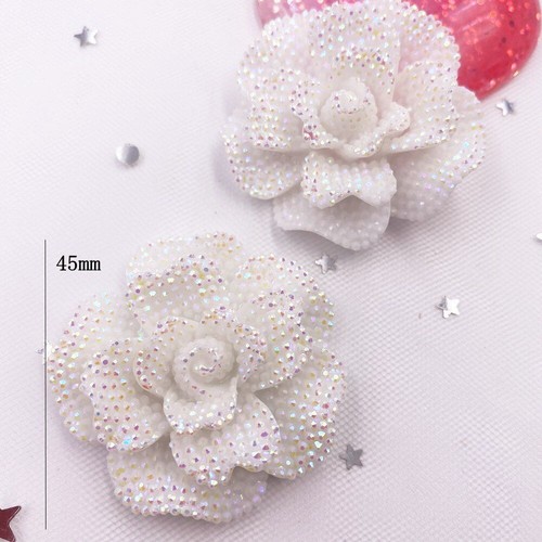 2pcs Big Rose Resin Flatback Flower Rhinestone Gem Scrapbook Wedding Decoration - Picture 7 of 14