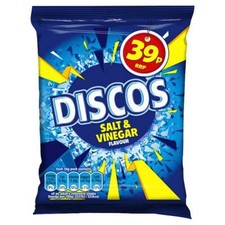 30 x Discos Salt & Vinegar Flavour 34g Crisps FREE TRACKED DELIVERY