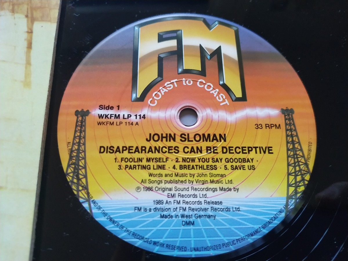 John Sloman Disappearances Can Be Deceptive 1989 - LP Vinyl 12