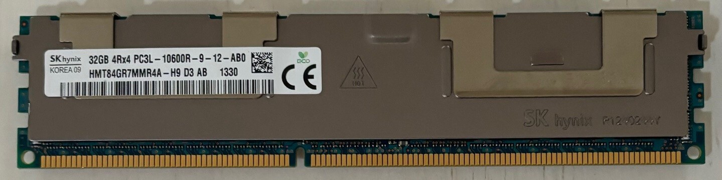 RAM Serveur Hynix 16 Go (2x8 Go) DDR3-1333 PC3L-10600R ECC Registered - Kit D'occasion Testé