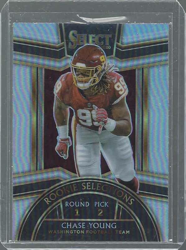 CHASE YOUNG 2020 PANINI SELECT ROOKIE SELECTIONS SILVER PRIZM RC #2