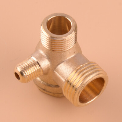 1x 3Port Brass Central Pneumatic Air Compressor Check Valve Thread 90 Degree New