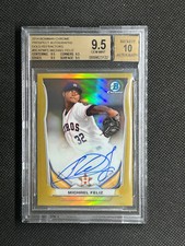 MICHAEL FELIZ 2014 Bowman Chrome Gold Refractor AUTO Prospect BGS 9.5 41/50 Card