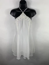 Vintage 90s Jessica McClintock Gunne Sax Ivory Chiffon Prom Dress Halter Hoco 