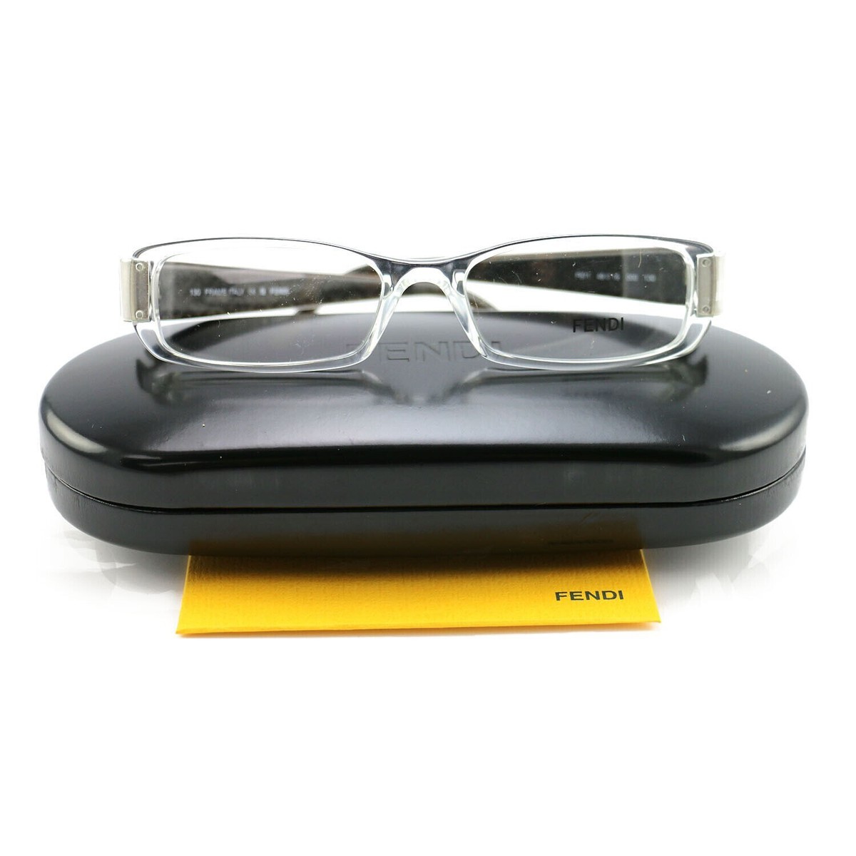 Fendi F671-000 Womens's Clear/Black Rectangle Eyeglasses 49 x 16 x