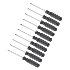 10pcs Small Slotted Screwdriver 2.5mm 93mm Flat Screwdriver W Black Handle