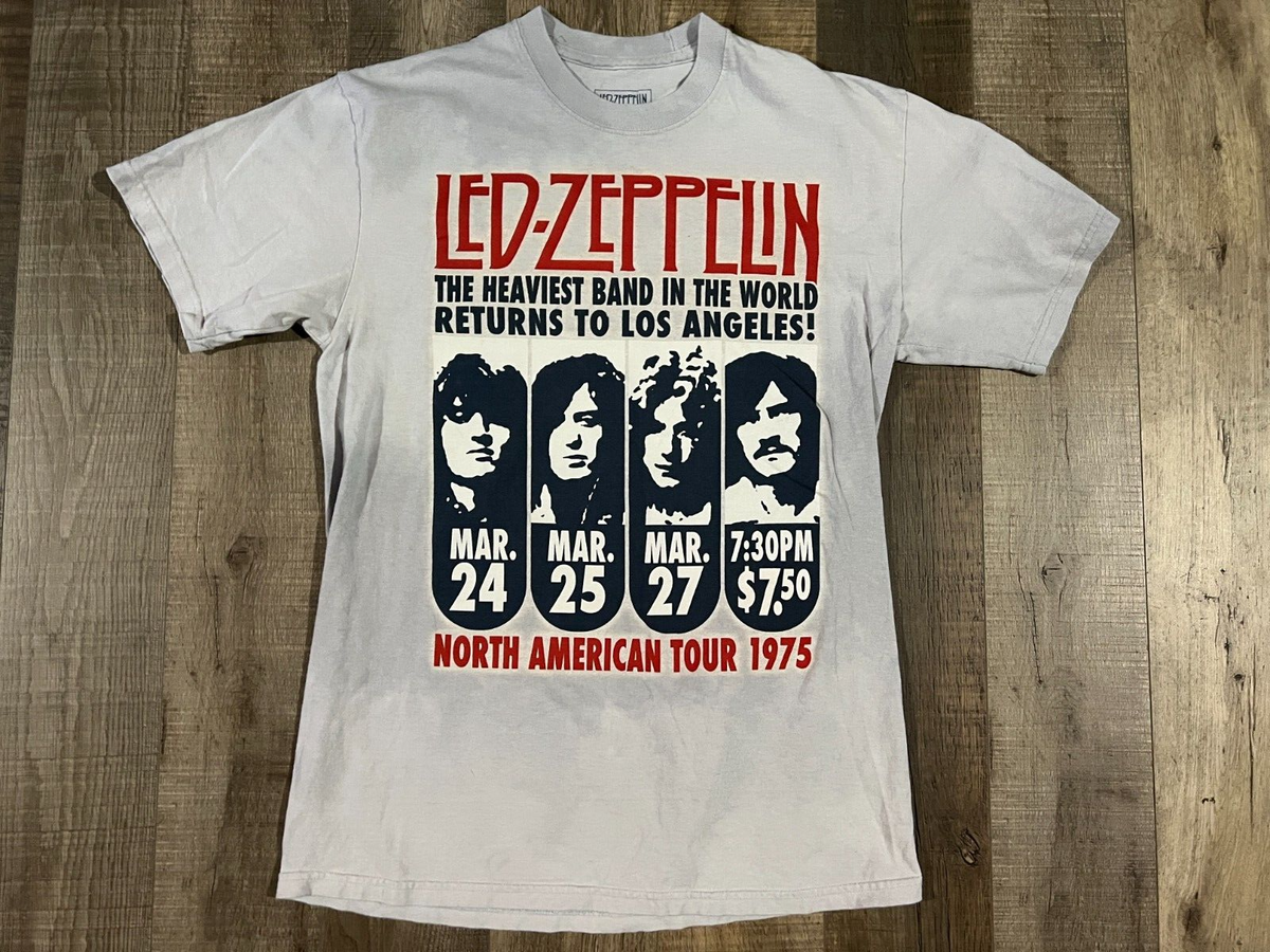Led Zeppelin North American Tour 1975 Authentic Reprint Shirt SIZE