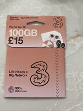 Three UK Sim Card New