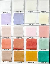 CATIONIC TAFFETA FABRIC COLOR CHARTS, CHOICE OF COLOR 1 YARD.. FORMAL, BRIDAL