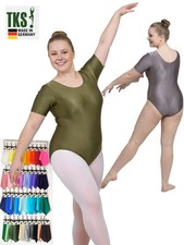 Damen Grosse Gr&ouml;&szlig;en, Plus Size Body Trikot Ballett Tanztrikot Turnanzug Kurzarm