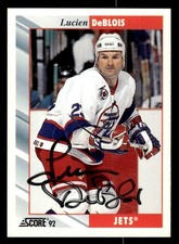 1992 Score Hockey #371 Lucien DeBlois Signed Autograph (no COA) *d2