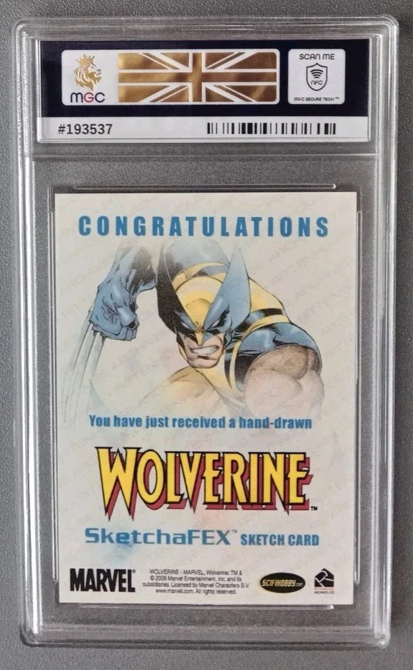 2008 WOLVERINE RITTENHOUSE ARCHIVES MARVEL SKETCHAFEX CARD 1/1 GAMBIT GRADED - Image 4 of 4