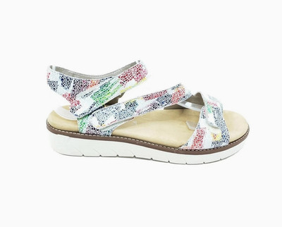 Remonte Jocelyn Womens Sandals White Multicolor Leather Comfort Size 7.5