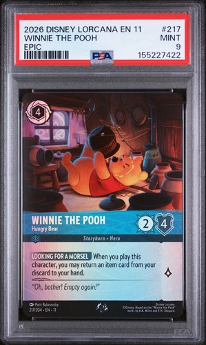 Winnie the Pooh - Hungry Bear graded PSA 9 for sale on eBay
