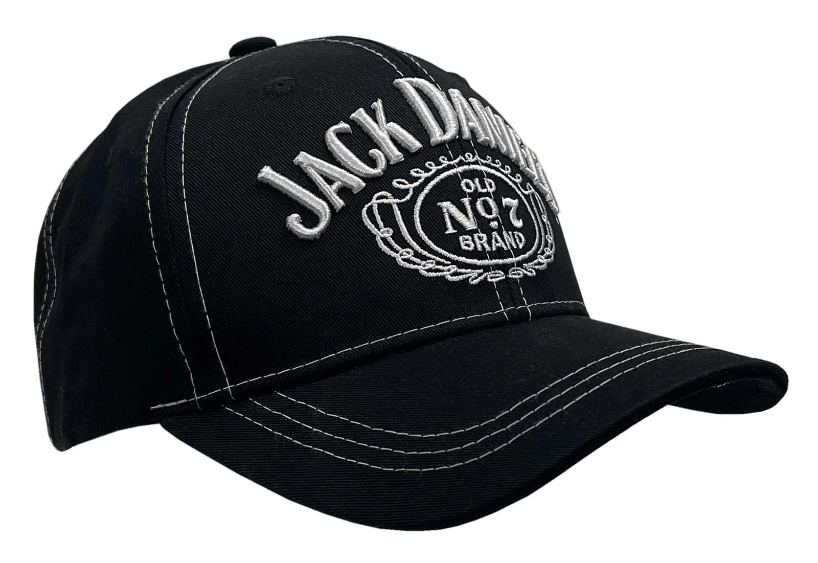 Jack Daniel's Men's Embroidered JD Old No.7 Classic Logo Baseball Hat, Black