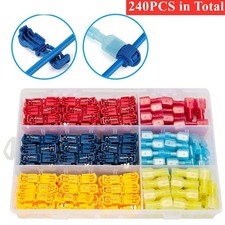 240X Insulated T-Tap 22-10 AWG Quick Splice Wire Terminal Combo Connectors Kit
