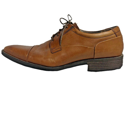 Johnston & Murphy J Murphy Brown Oxford Leather Shoes W/ Cap Toe Mens Size 13M