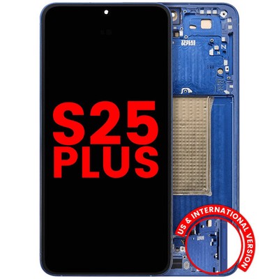 OLED Assembly With Frame For Samsung Galaxy S25 Plus 5G (Aftermarket Plus) Blue