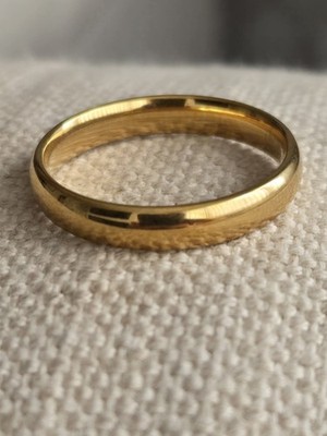 Unisex Titan kein Anlaufen hypoallergen 18k vergoldet Bandring Größe P