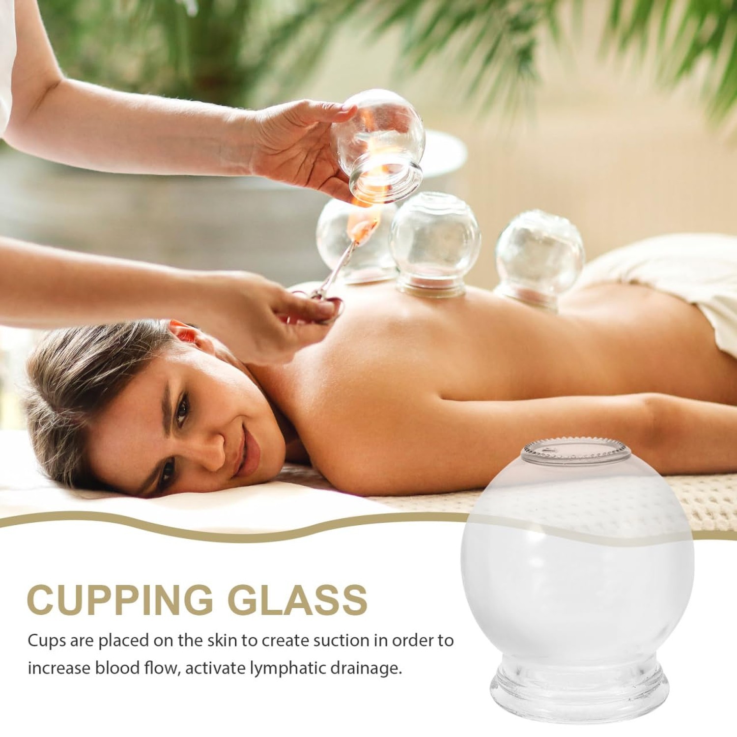 Healifty 6Pcs Cupping Therapy Sets: Glass Fire Thick Glass Cupping Set Chines...