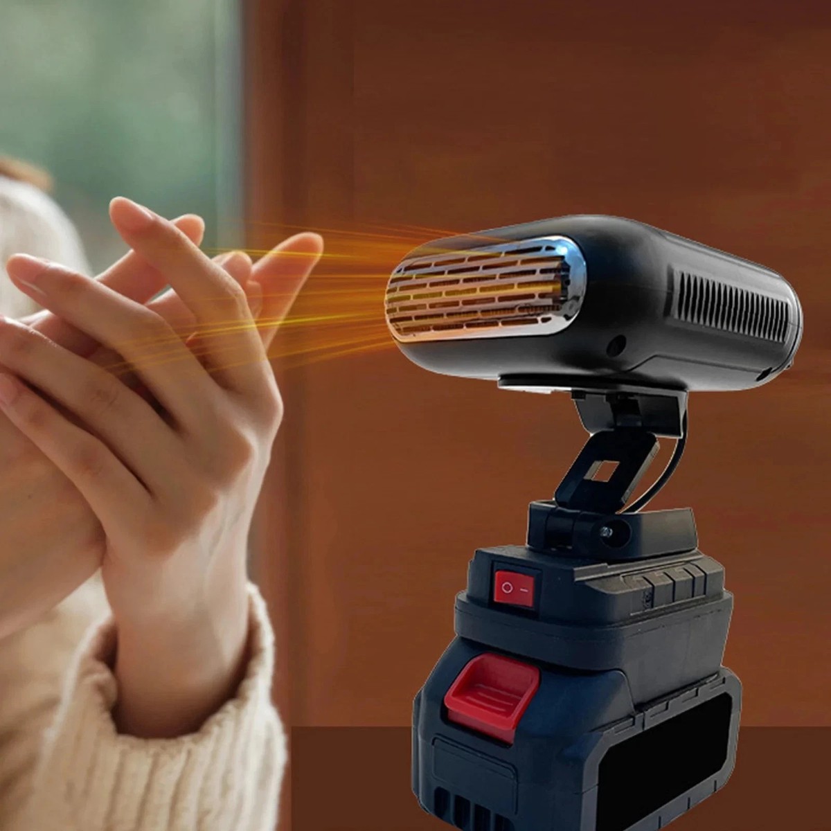 Battery Powered Heater 90 Degree Flip Temperatures 2xUSB Portable Space