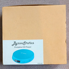ByronStatics PCD-250 Portable CD Player Teal LCD Display Micro USB Headphone