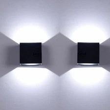 1/2 Pack LED Wall Sconce Light 10W Indoor Dimmable Metal Up and Down Wall Lamp