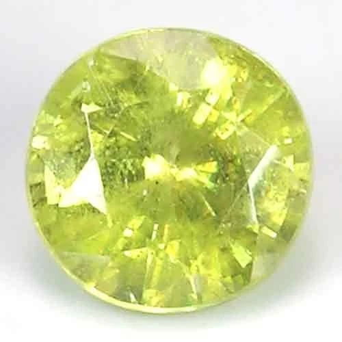 CONSPICUOUS UNHEATED PAKISTAN VIVID HONEY YELLOW SPHENE GEM - ROUND CUT