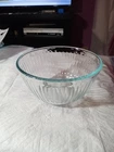 Pyrex 7402-S Mixing Bowl Ribbed Clear Glass With Blue Tint