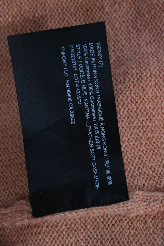 Suéter de punto de cachemir de manga larga Theory para mujer naranja talla PP Foto 4 de 4