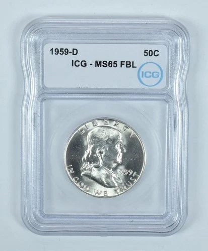 1959-D Franklin Half Dollar MS65 FBL ICG *3665