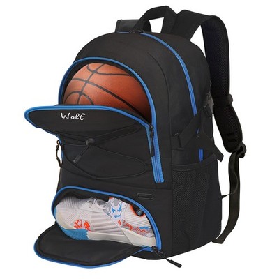 WOLT | Basketball Backpack Large Sports Bag with Separate Ball Holder  Shoes ...