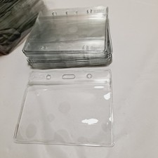 ID Card Badge Holder Horizontal Clear soft Plastic Business 100 Pcs CREDIT