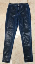 R Jeans Italy Ladies Size 10 Blue Skinny Jegging Jeans Sparkle Snakeskin Front