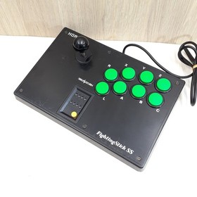 Sega Saturn white console with Hori Fighting Stick SS Virtua Gun & 5 Games Japan