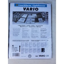 1 Pack 5 Lighthouse Leuchtturm Vario 5S Stamp Stock Sheets Black 5 Pocket