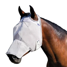 49CE Horse Size Cashel Crusader Tack Grey Fly Mask Long Nose