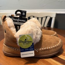 Alpine by Dearfoams Women's Tan Bootie Slipper Shoe Size 8