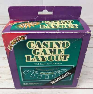 Las Vegas Style Casino Games Layout Blackjack Home Play 36''x72'' Felt
