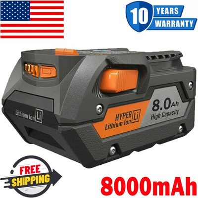#ad #ad 8000mAh For Ridgid R840087 Hyper Lithium Battery 18V 18 Volt R840085 Power Tools $24.54